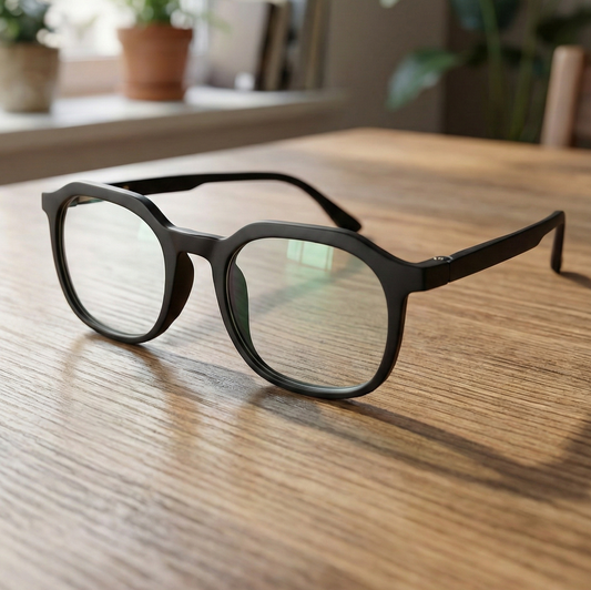 Kids(9-13 yrs) Zero Power Screen Protection GLASSES - Hexagon Matte Black