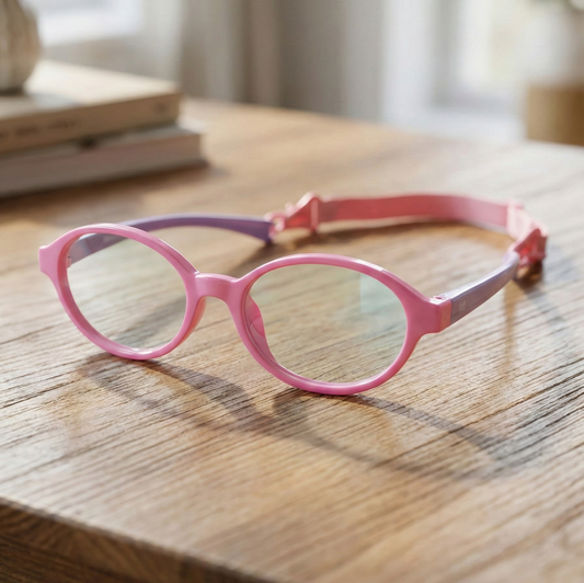 Kids(2-5 yrs) Zero Power Screen Protection GLASSES - Oval Baby Pink