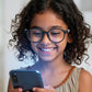 Kids(6-9 yrs) Zero Power Screen Protection Glasses - Round Matte Black - Grey