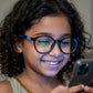 Kids(6-9 yrs) Zero Power Screen Protection Glasses - Round Dark Navy Blue - Blue