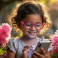 Kids(2-5 yrs) Zero Power Screen Protection GLASSES - Oval Magenta / Pink