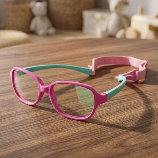 Kids(2-5 yrs) Zero Power Screen Protection GLASSES - Butterfly Baby pink / green