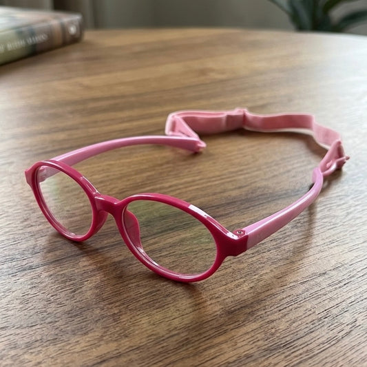 Kids(2-5 yrs) Zero Power Screen Protection GLASSES - Oval Magenta / Pink