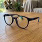 Kids(6-9 yrs) Zero Power Screen Protection Glasses - Round Dark Navy Blue - Blue