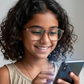 Kids(9-13 yrs) Zero Power Screen Protection GLASSES - Hexagon Brown Transparent / Brown